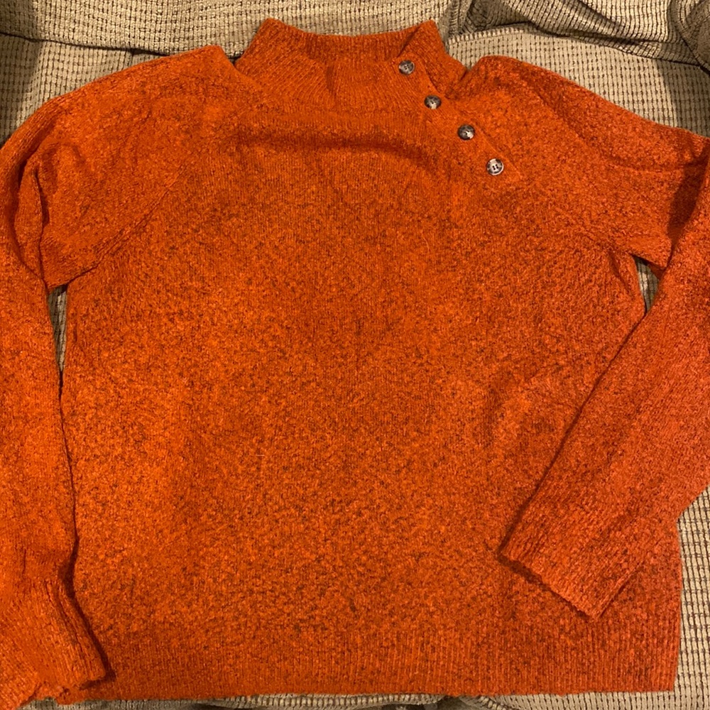 J Crew orange/rust button sweater